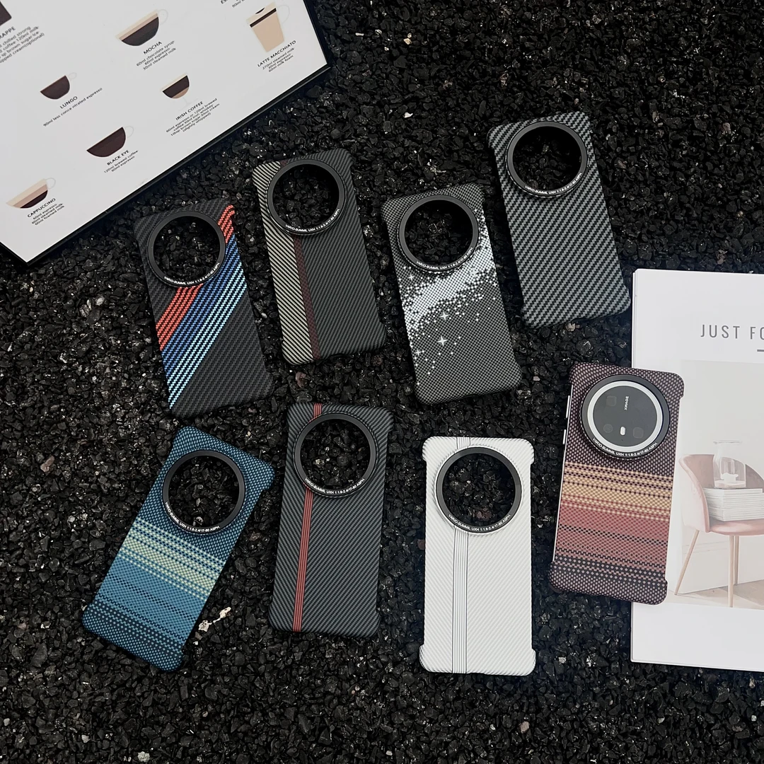 适用华为Mate70Pro手机壳碳纤维纹pura80无边框金属圈潮牌保护套