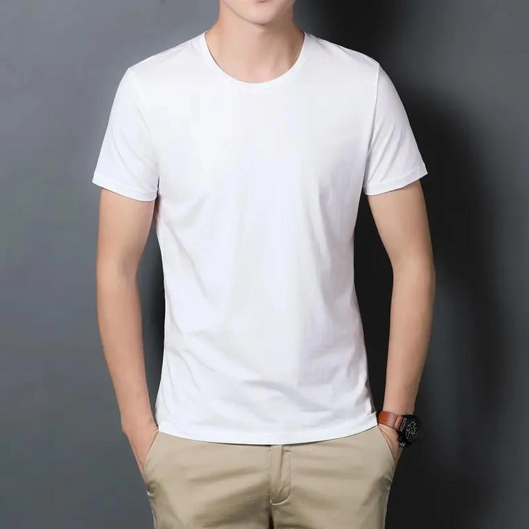 四季百搭潮流运动凉感无痕高档圆领薄款纯色短袖T恤男士短袖t恤