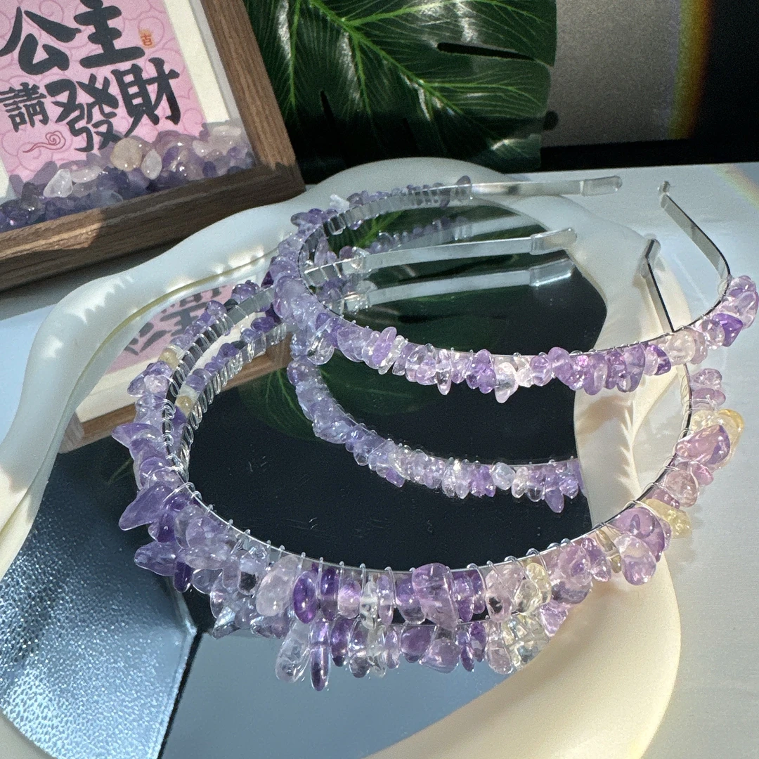 s572天然紫黄晶发箍 多样性发一件