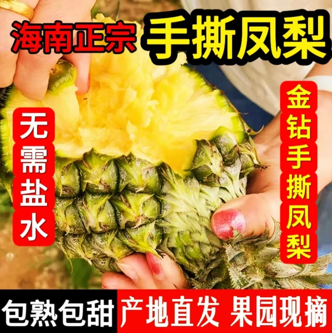 【海南直发】正宗海南手撕凤梨菠萝绿皮直接吃的带箱5斤