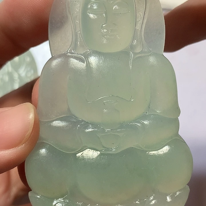 定制翡翠未镶嵌天然翡翠观音定金