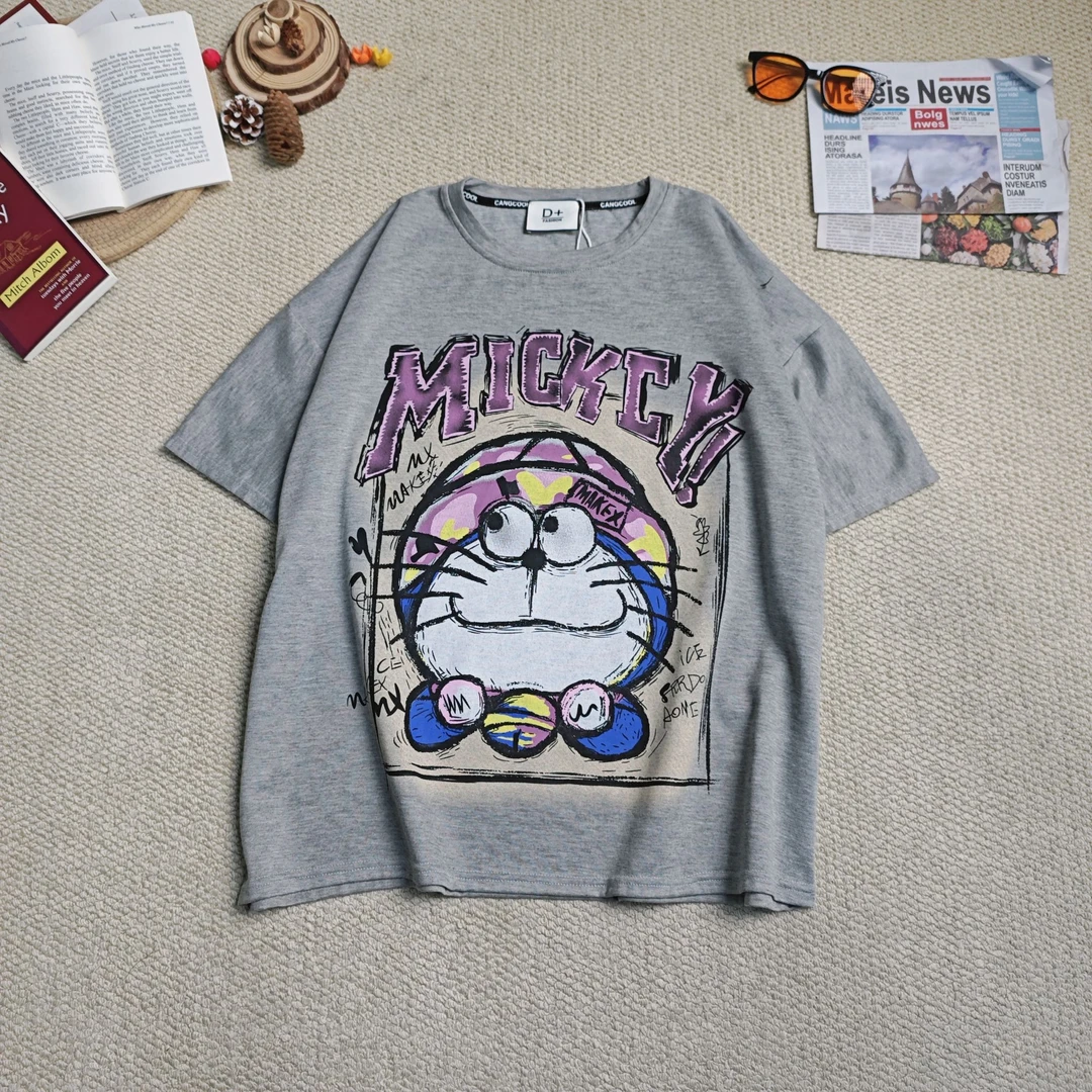 2025春季新款宽松百搭时尚卡通印花短袖T恤9209