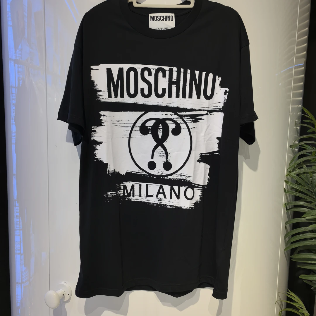 全新未使用 Moschino/莫斯奇诺 蔚蓝/黑色 印花 T恤