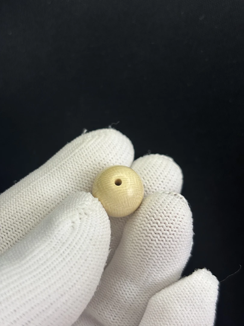 A0056天然猛犸牙咖珠13mm 支持鉴定 假一赔十