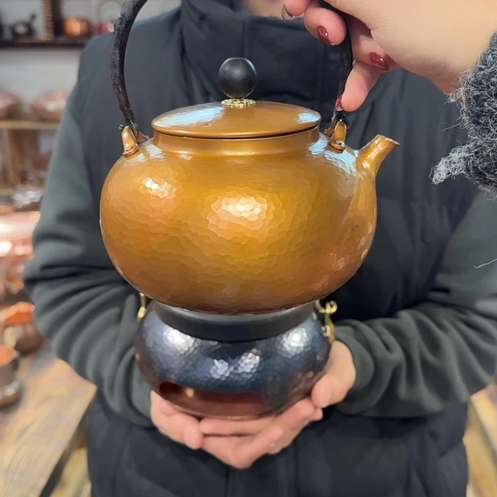 紫铜手工制作摆件一张打烧水壶