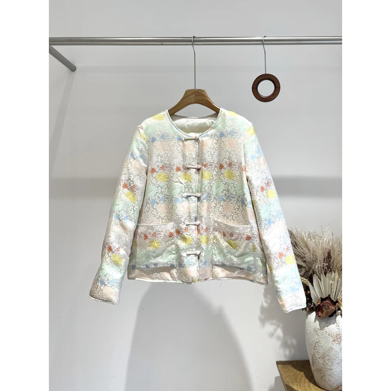 国风提花羽绒服---Y652