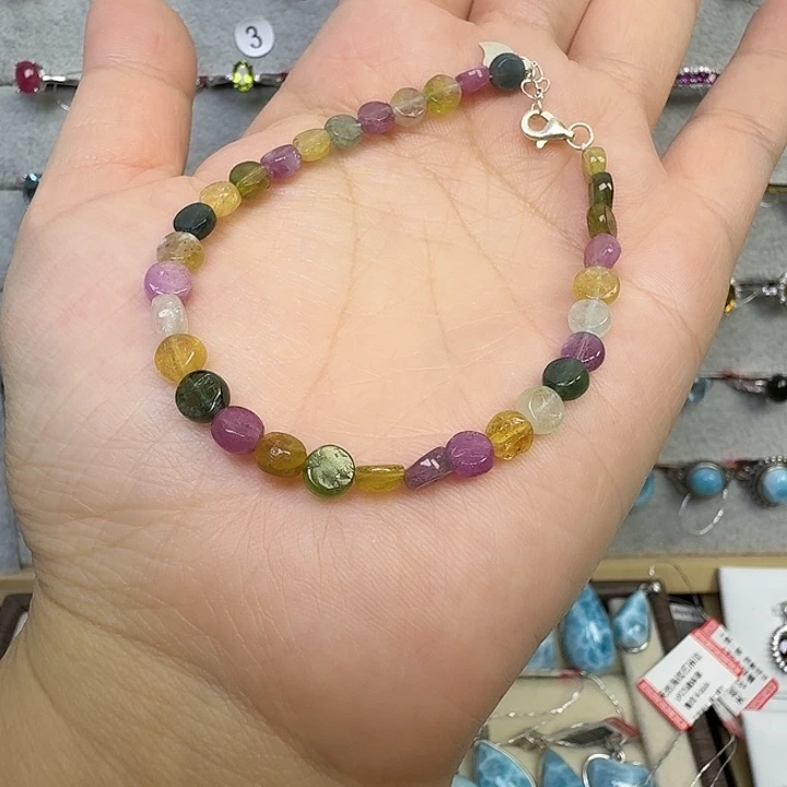 银S925镶嵌烟晶手链