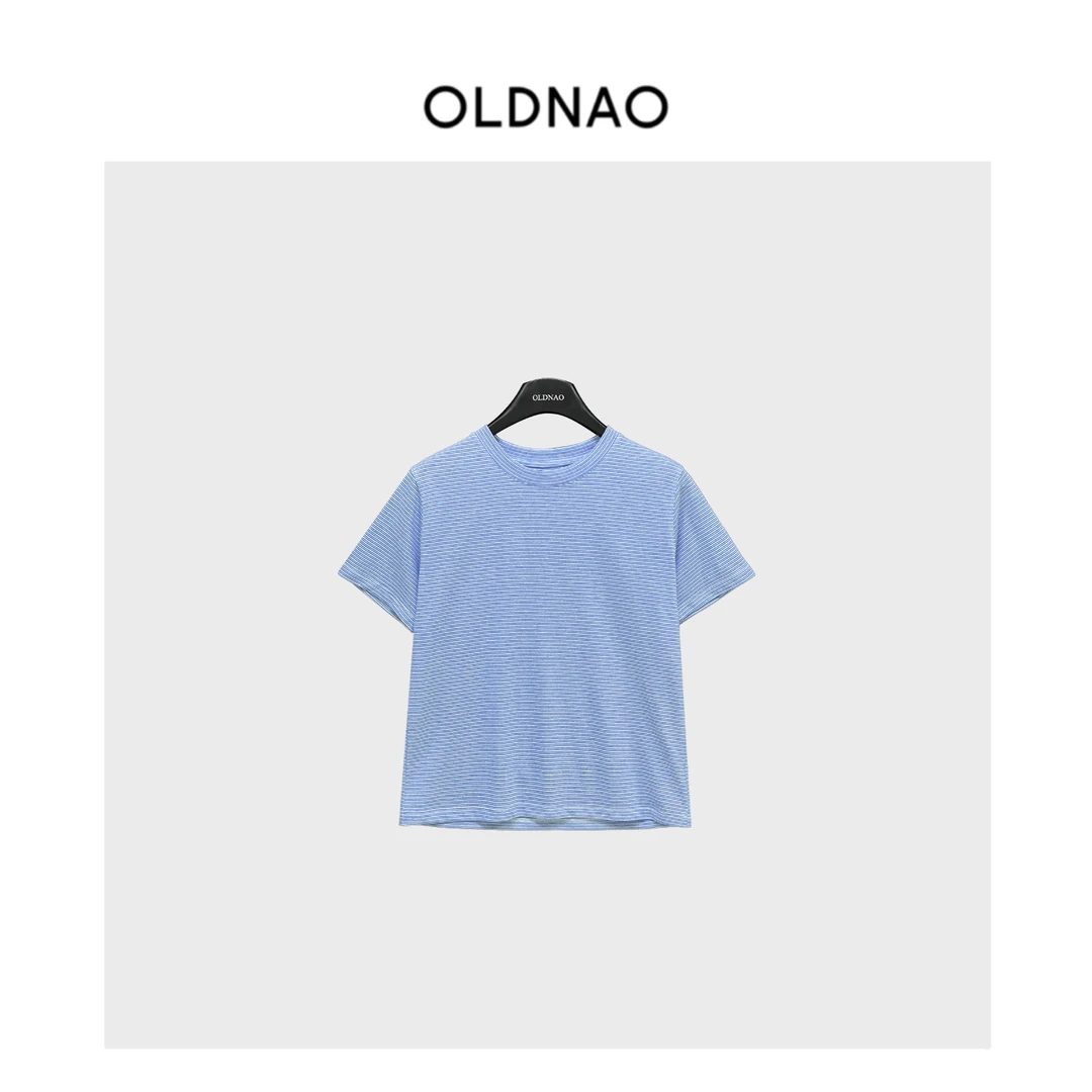 【OLDNAO】品牌订单线肌理条纹短袖T恤-NI-2139