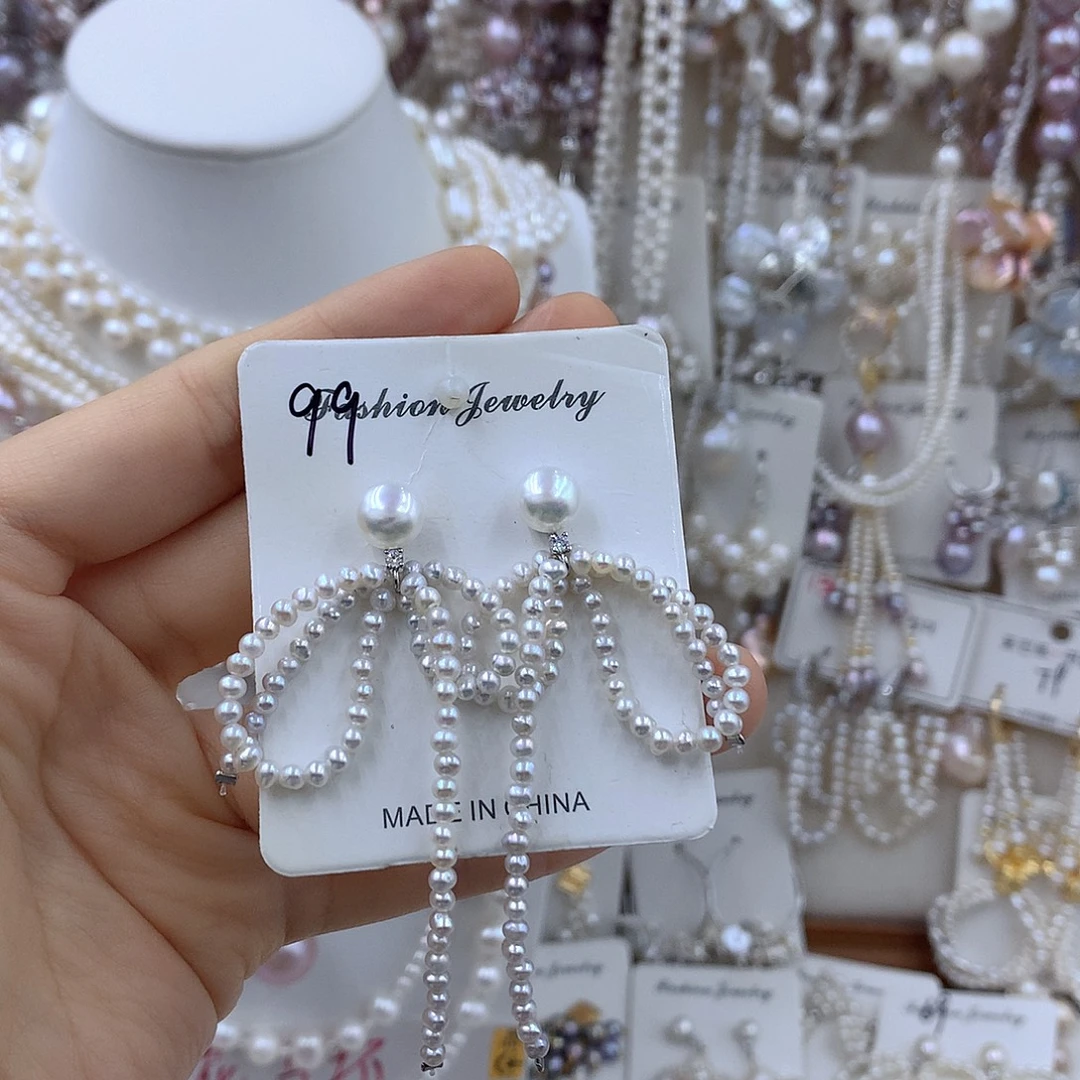 淡水珍珠项链耳饰银S925镶嵌