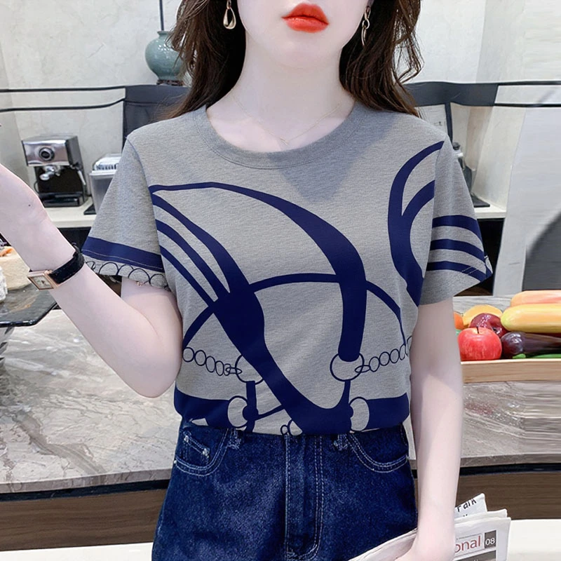 轻奢宽松正肩t恤女宽松纯棉洋气显瘦上衣2025年夏季高档短袖女装