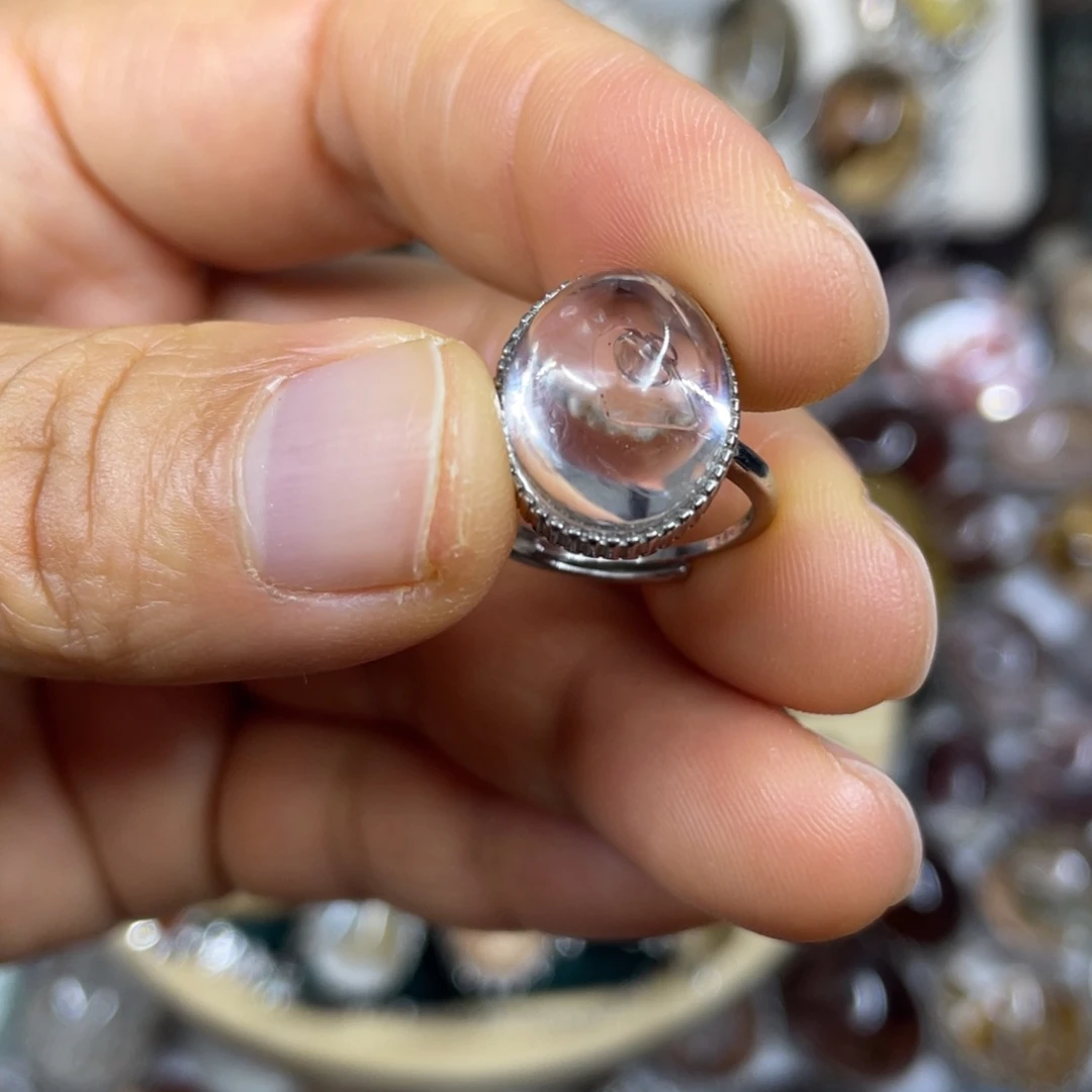 【闪购商品】银S925镶嵌珠宝半成品水晶戒指