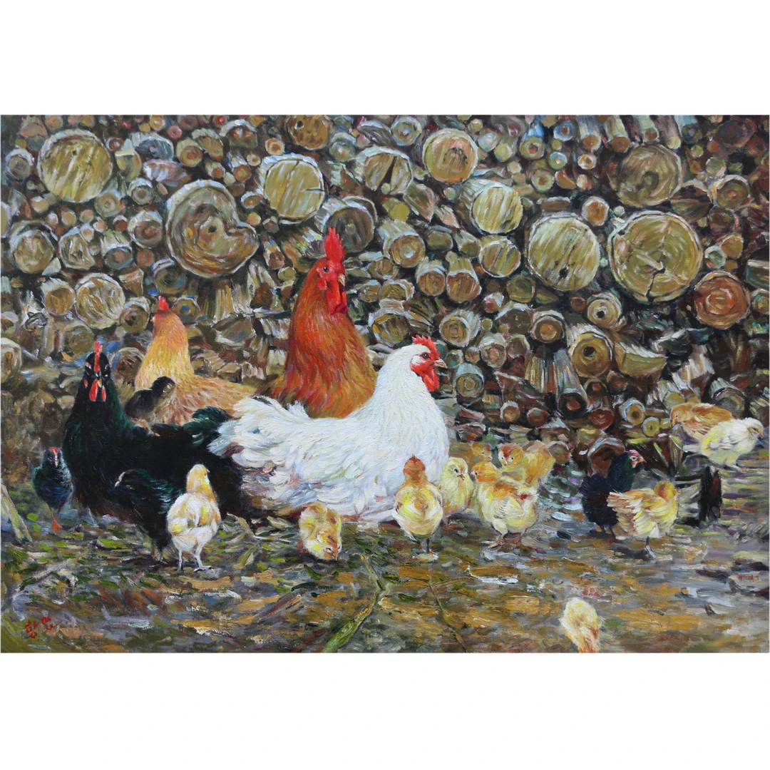 手绘油画原稿写实油画朝鲜项明《大吉》