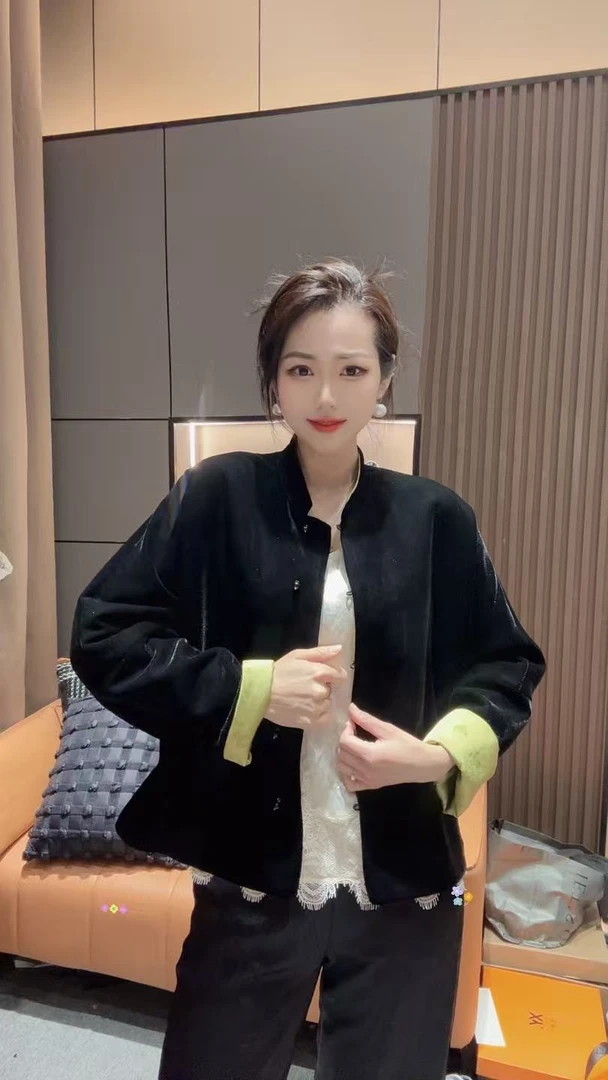 (飒爽推荐)国风丝绒外套两面穿