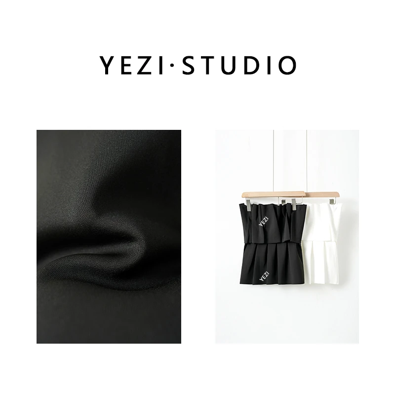 【浪漫邂逅】四面弹丝质罗马针织立体双层波浪百褶抹胸25116009-3/8