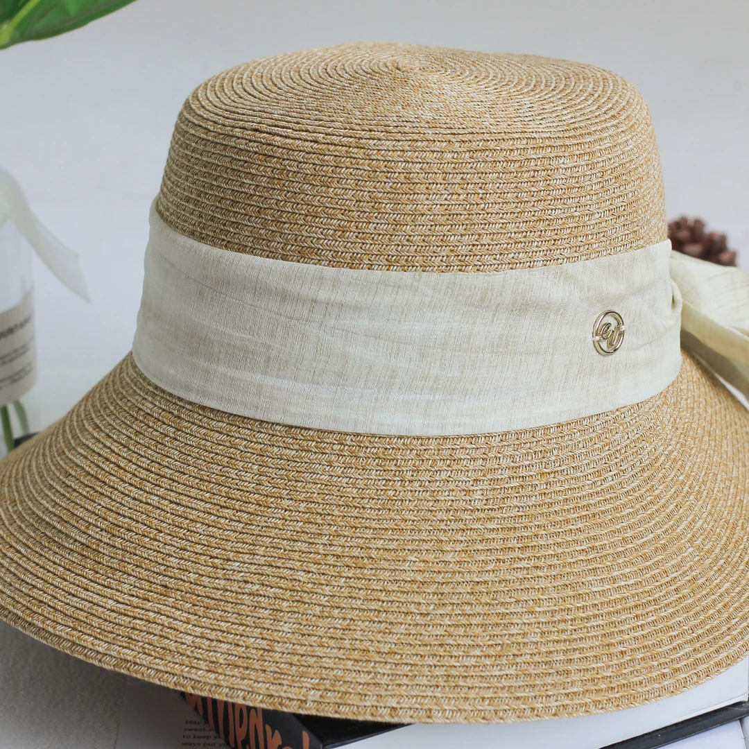夏季时尚百搭编织渔夫帽韩版夏季草帽法式小清新沙滩帽帽子