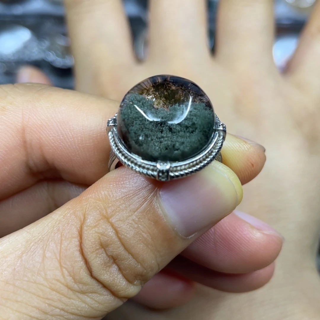 【闪购商品】银S925镶嵌珠宝半成品水晶戒指