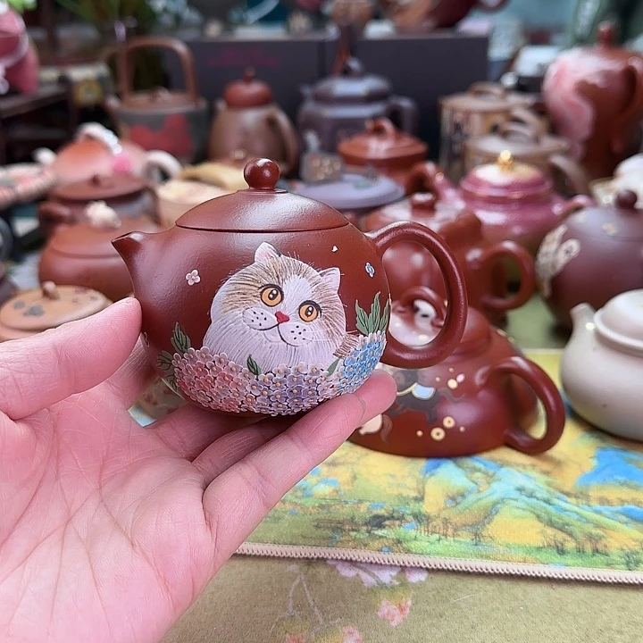 紫砂茶壶猫咪西施