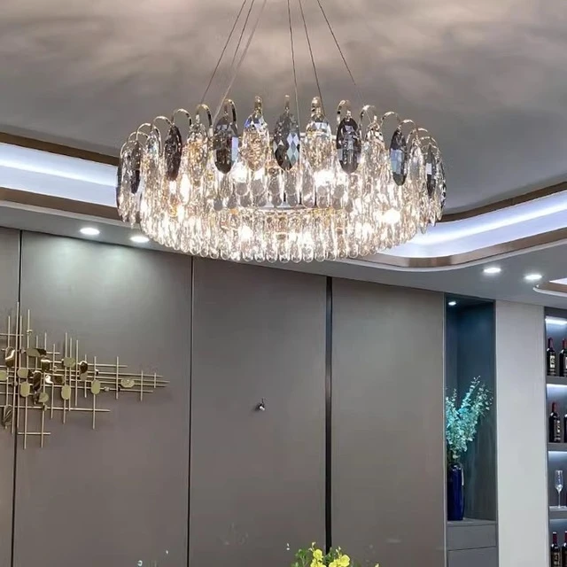 2025新款水晶吊灯大气客厅灯后现代轻奢卧室灯高级感餐厅中山灯具