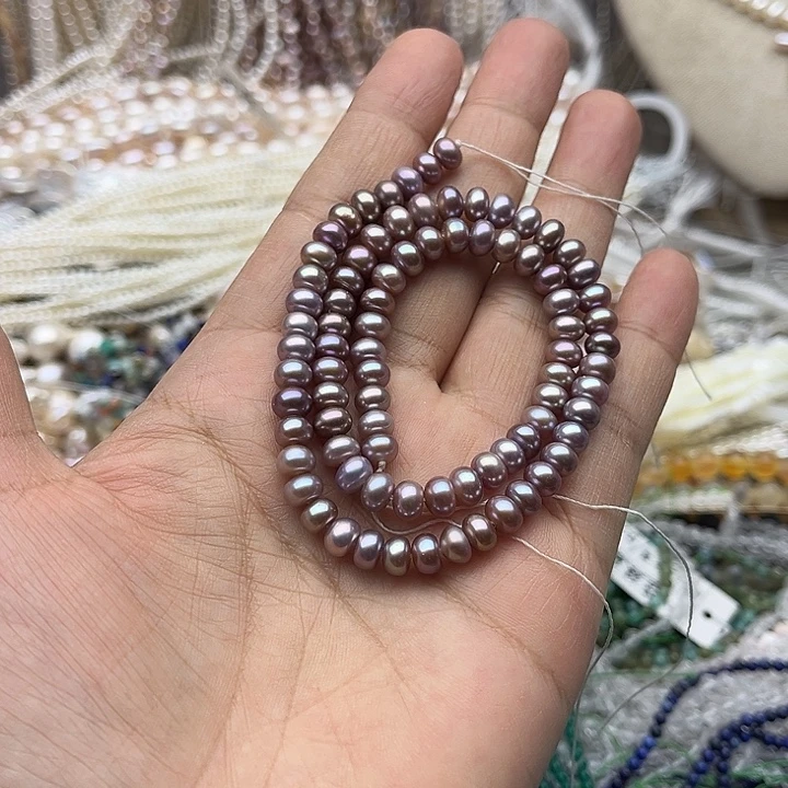 玛瑙/玉髓未镶嵌珠宝半成品半条6mm左右珍珠算盘珠（拍2发1）