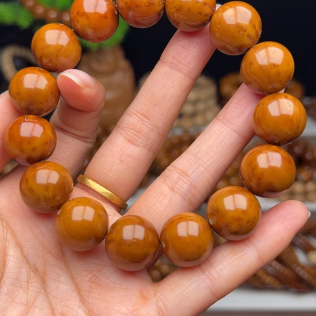 紫金鼠手串卡15.8半实心光珠