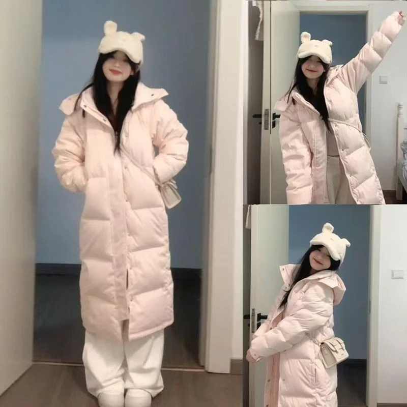 中戏艺考棉服女2025年冬装棉袄韩版宽松加厚学生过膝长款棉衣外套