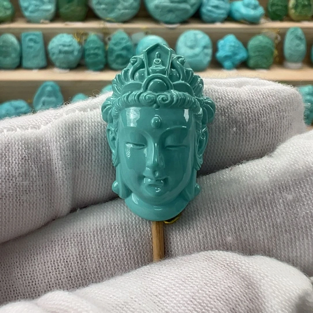 未镶嵌绿松石观音17.4mm