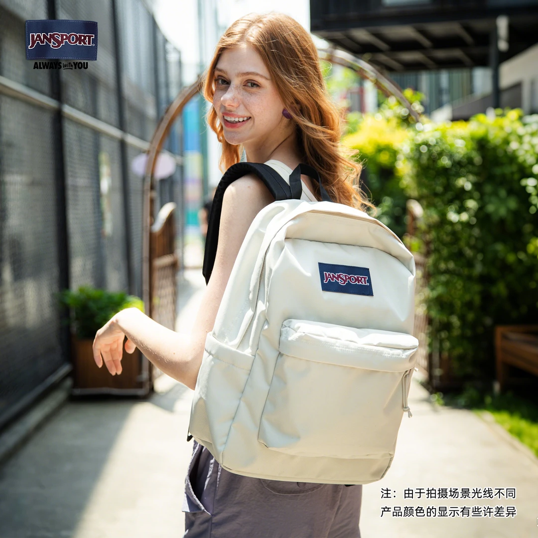 JanSport25年新款奶漾女大学生书包轻便户外双肩背包通勤电脑背包