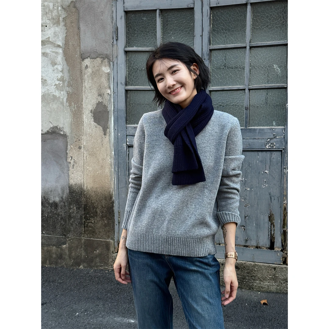 LANGQING 无缝柔软绵羊毛山羊绒打底针织衫46712#