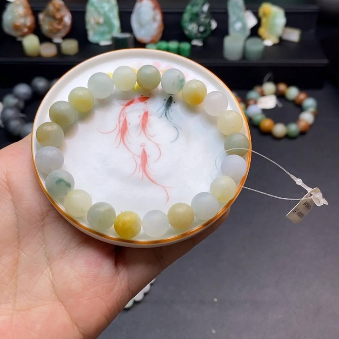 翡翠未镶嵌手串卡8+