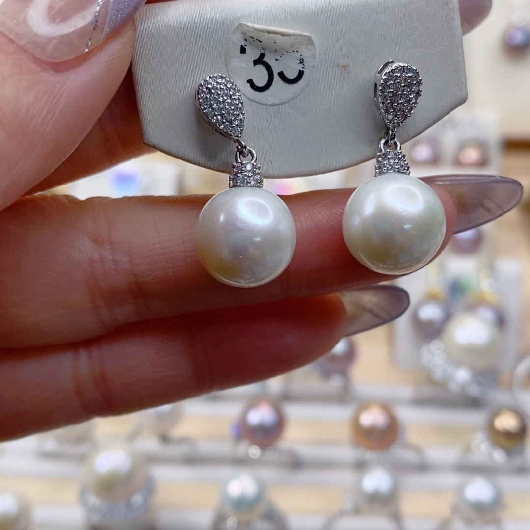 淡水珍珠耳饰合金