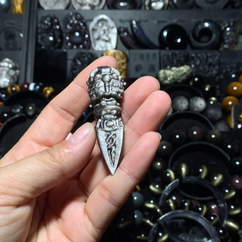 【闪购商品】黑曜岩颈饰未镶嵌稻*人