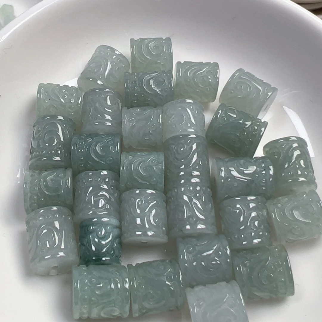 翡翠散珠翡翠回纹珠一个可挑