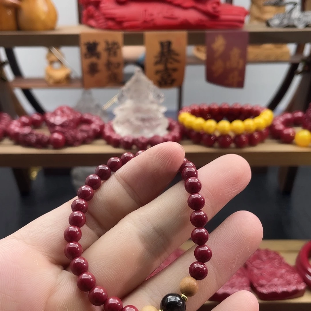 天然辰砂禅意手链