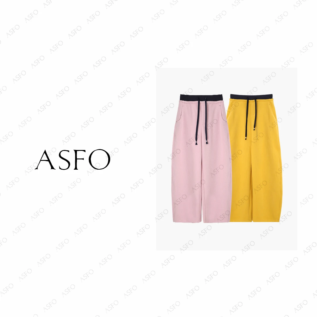 【AS暖绒裤】25新撞色抽绳加厚摇粒绒百搭弯刀卫裤AS25DXXK05128