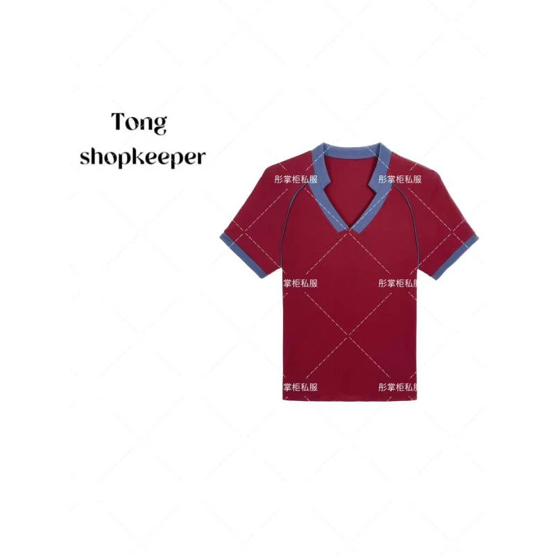 TT- QJ/彤掌柜1681922 夏25莱赛尔天丝羊毛文艺小众领撞色上衣