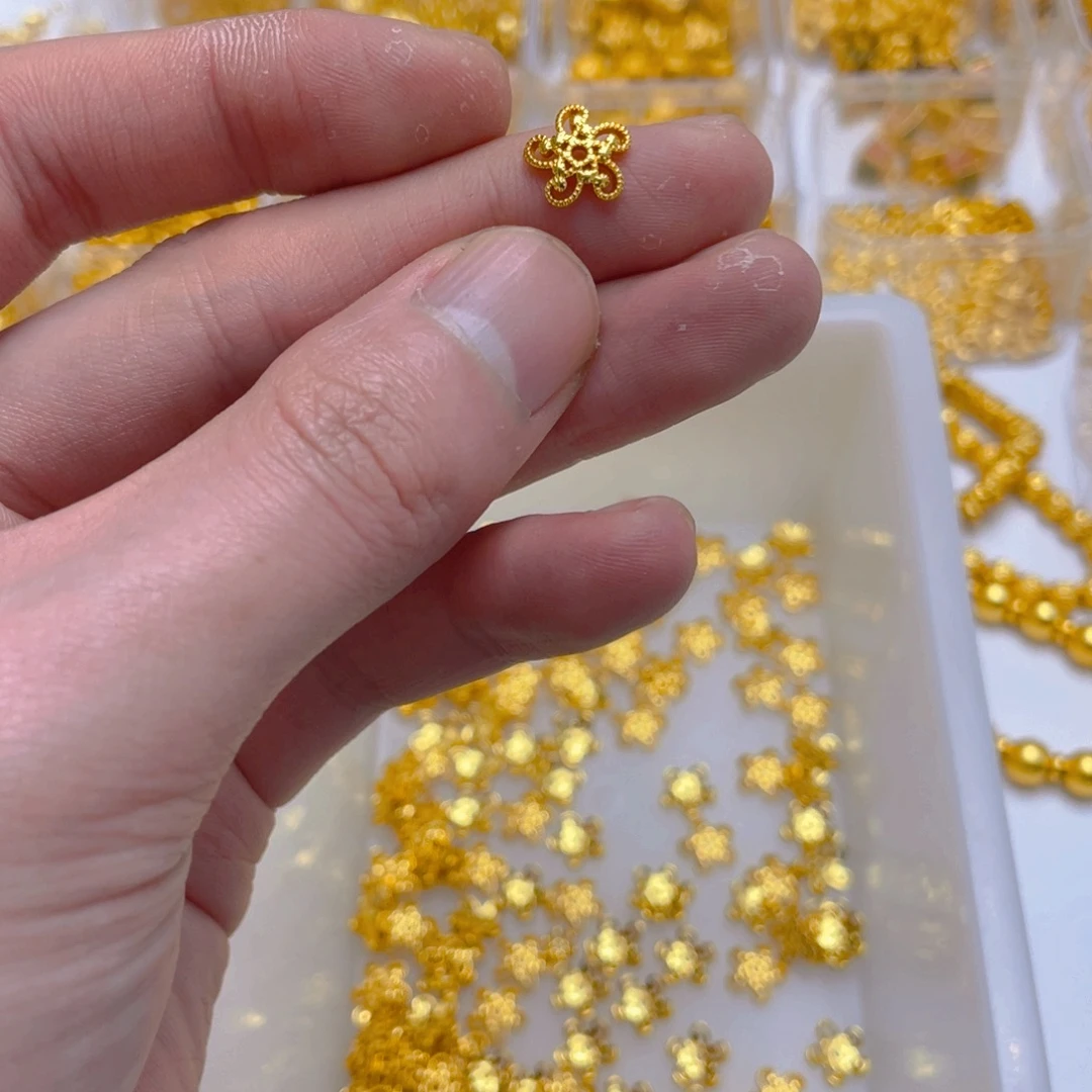 锆石铜合金镂空花托10mm10颗