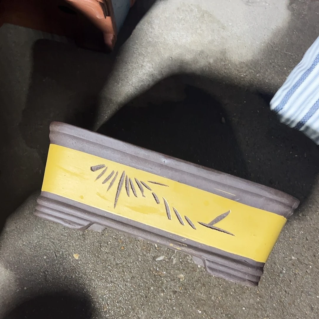 32黄色五线马槽花盆