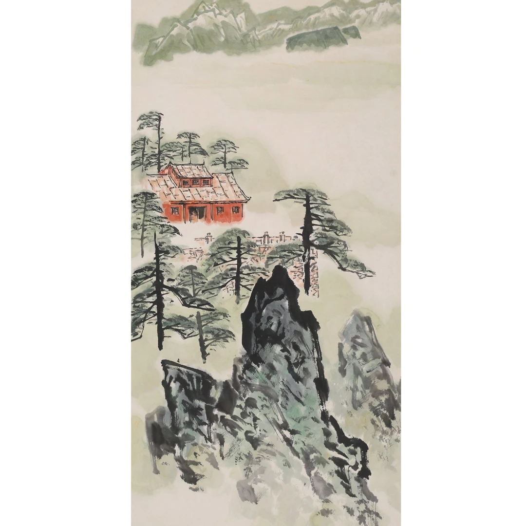 LOT.72 《涐岭春云》84*37cm 纸本设色立轴