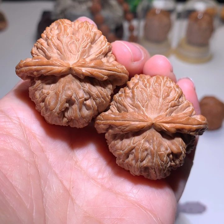 把件文玩核桃白狮子