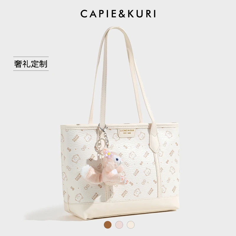 CAPIE&KURI高级感卡通印花托特包新款大容量上课通勤包包