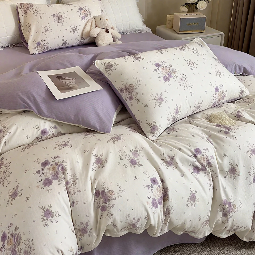 裸睡级纯棉100%全棉四件套床笠家用高档被套床单床上用品四季通用