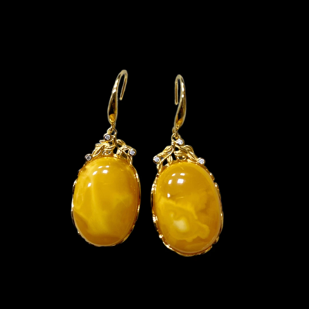 N0133蜜蜡耳坠多样性发一