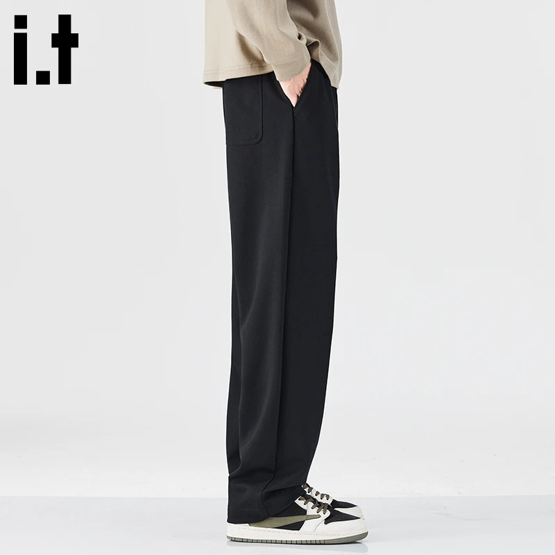 i.t:CHOCOOLATE百搭休闲裤男士2025年秋冬复古宽松垂感百搭直筒裤