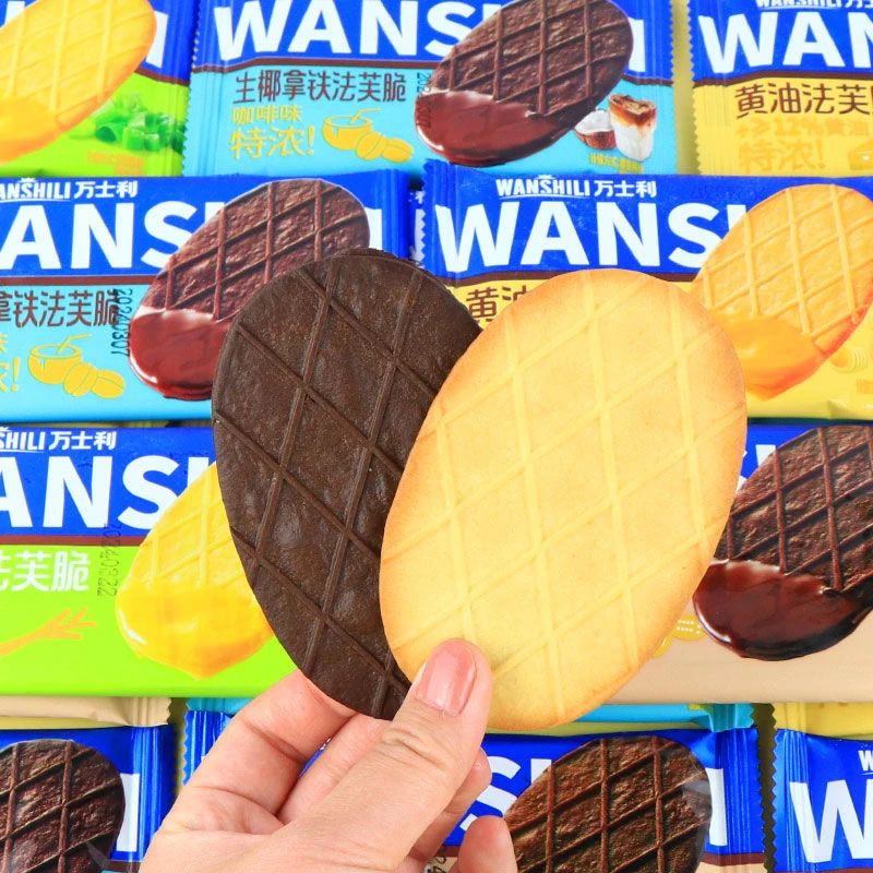 【法芙脆团】万事利法芙脆黑巧克力黄油饼干办公室网红休闲零食礼包