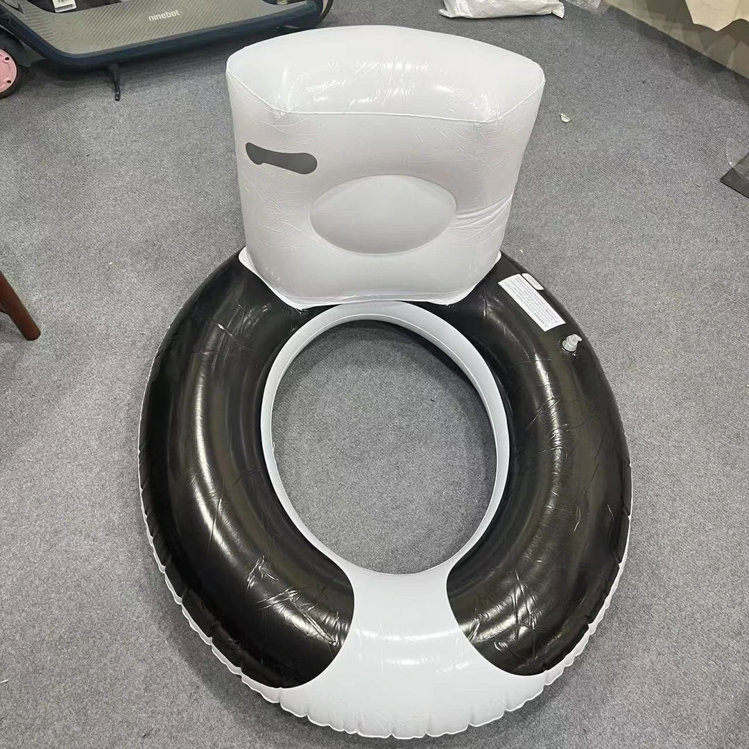 黑白带靠背游泳圈