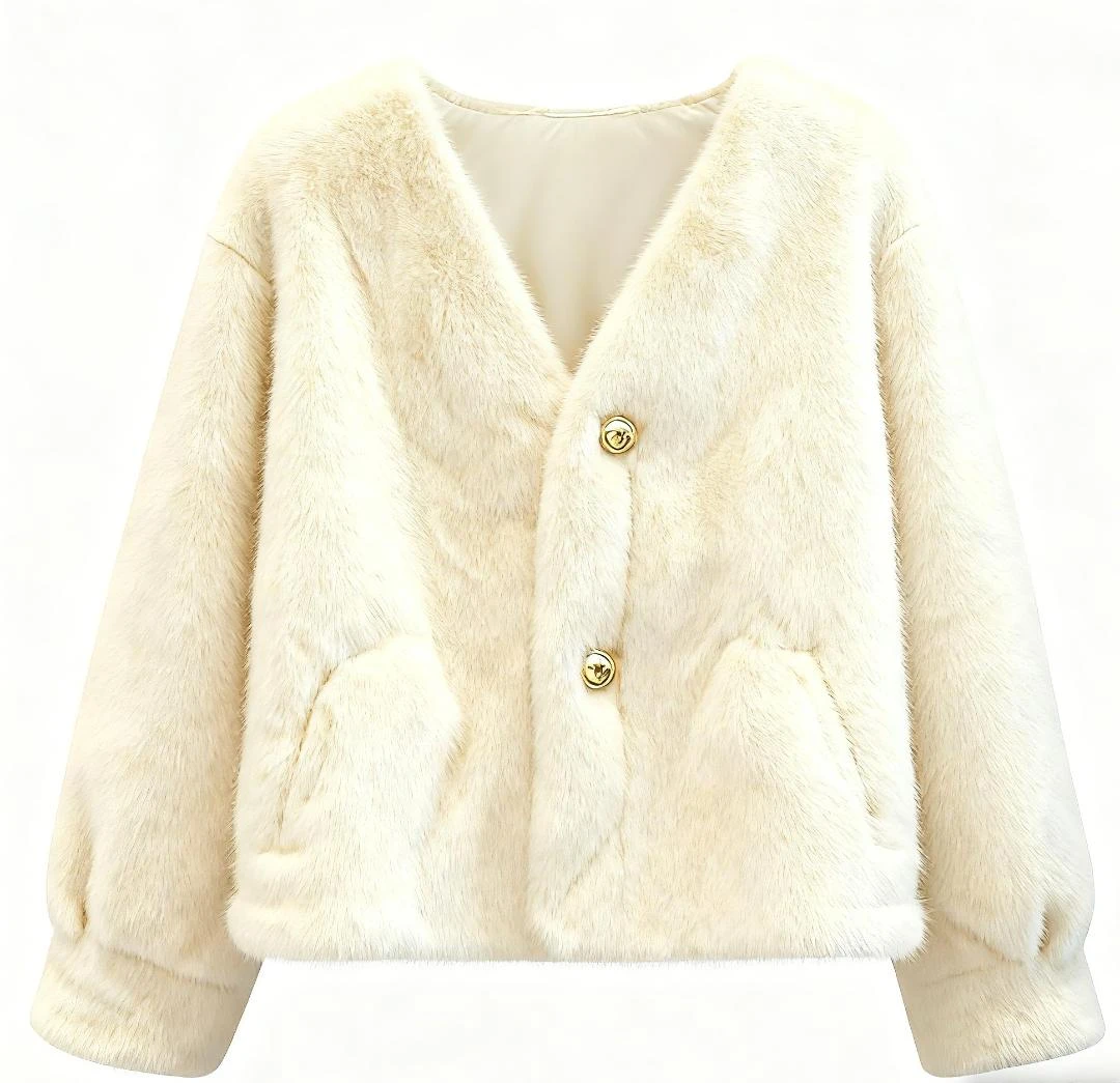 水貂毛外套女冬季2025新款立领加厚环保皮草短款毛毛外套8823