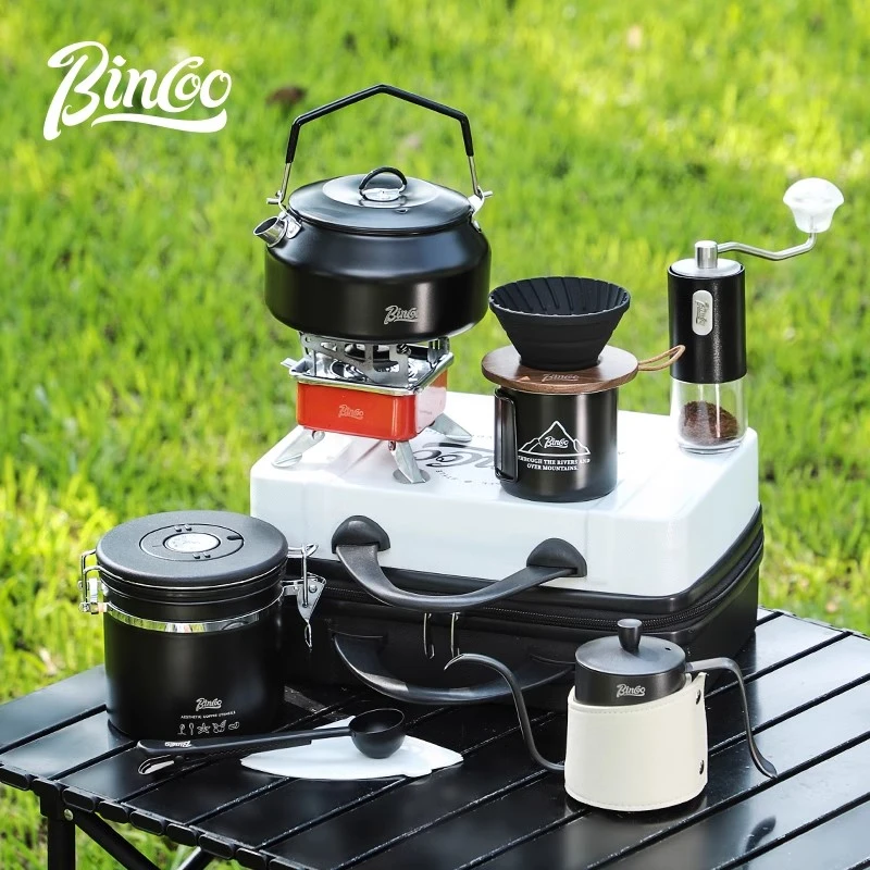 Bincoo手提箱户外露营旅游手冲咖啡壶器具套装便携收纳箱包磨豆-Z