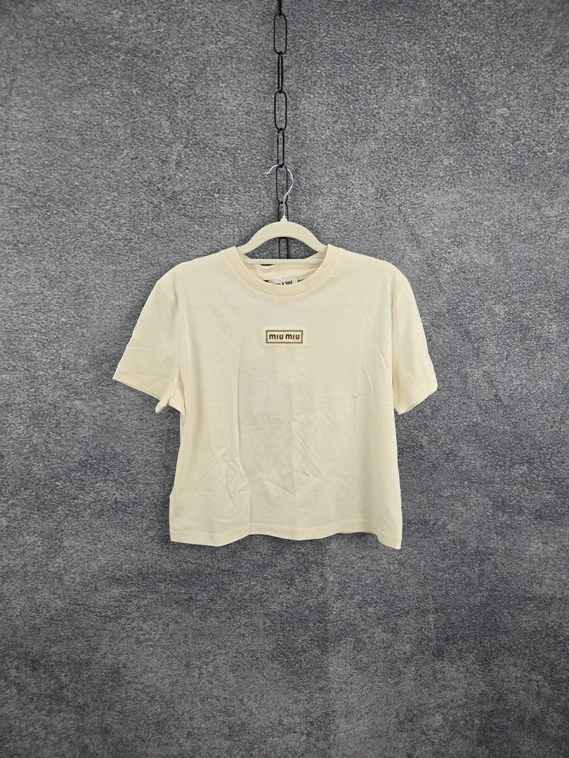 全新未使用 MIU MIU/缪缪 PT0009/纯色短袖/尺码L