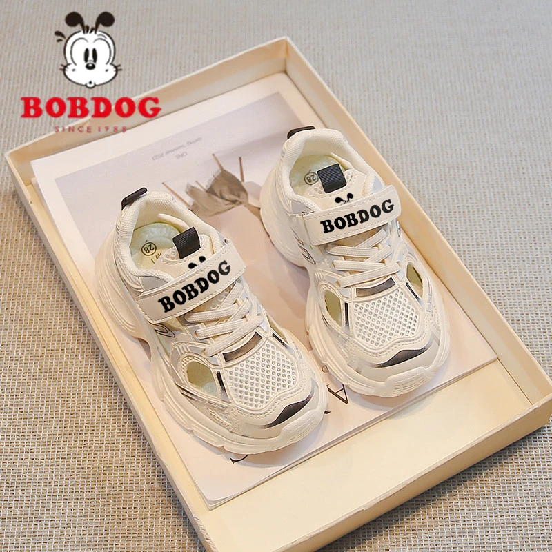 巴布豆儿童运动鞋2025夏季镂空网面女童凉鞋休闲鞋中大童男童鞋子