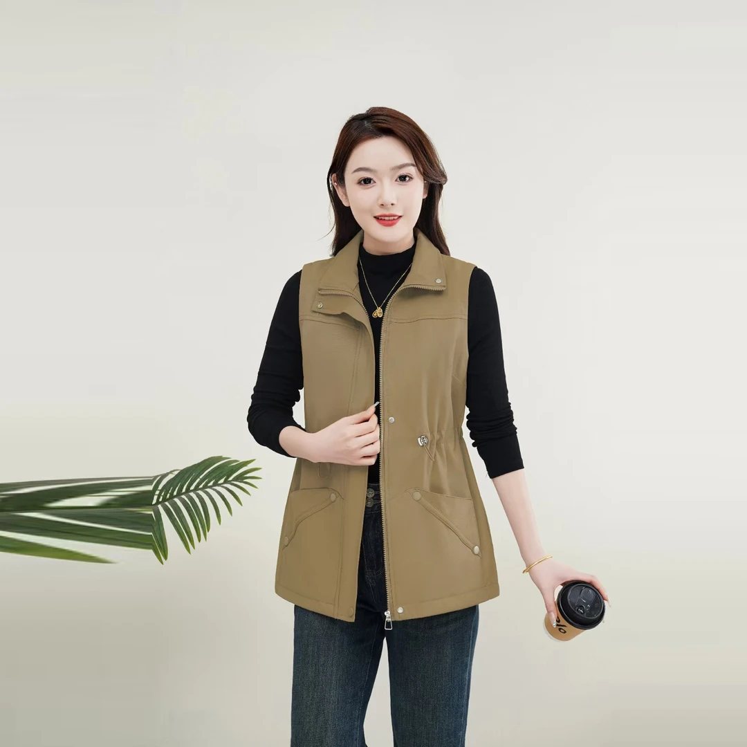 马甲外穿春秋洋气时尚休闲洗水棉马夹中年马甲女款2025新款爆款
